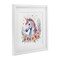 Stupell Industries Colorful Unicorn with Flowers Framed Print Under Glass, design by Creative Studio